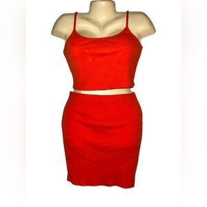 SHEIN Knit Pencil Skirt Two-Piece Set